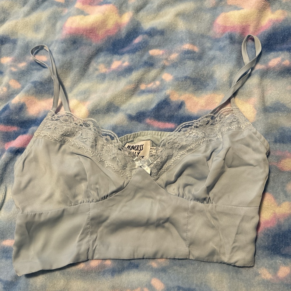 Princess Polly Sky Blue Lace Bralette